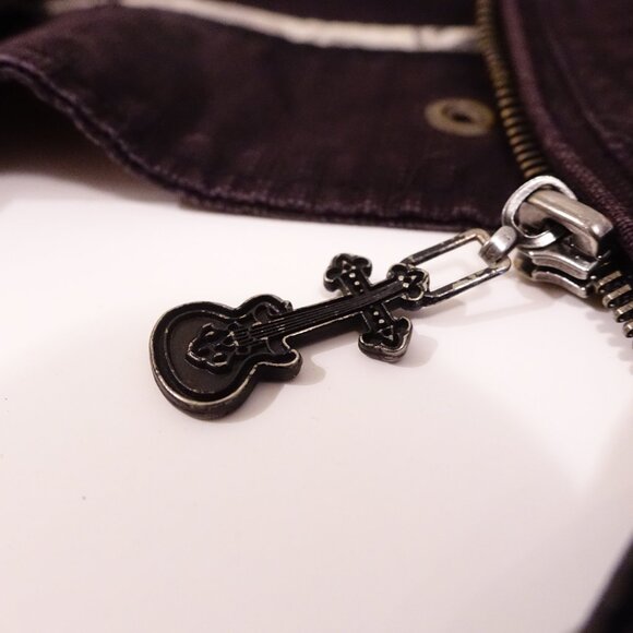 Elvis Jesus Leather Denim Mens Black Medium Biker Jacket - Picture 16 of 16